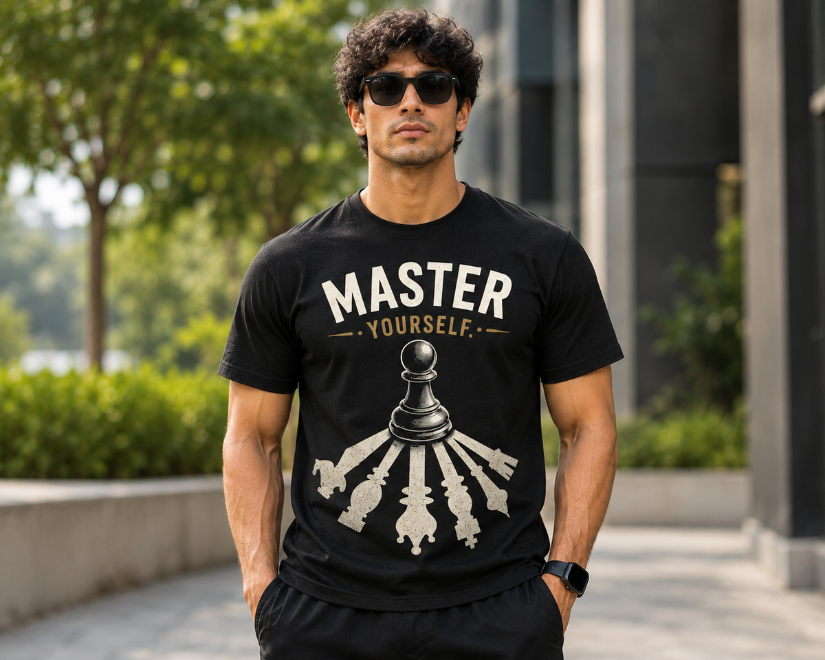 Navraas Master Yourself Tee - lifestyle shot 1