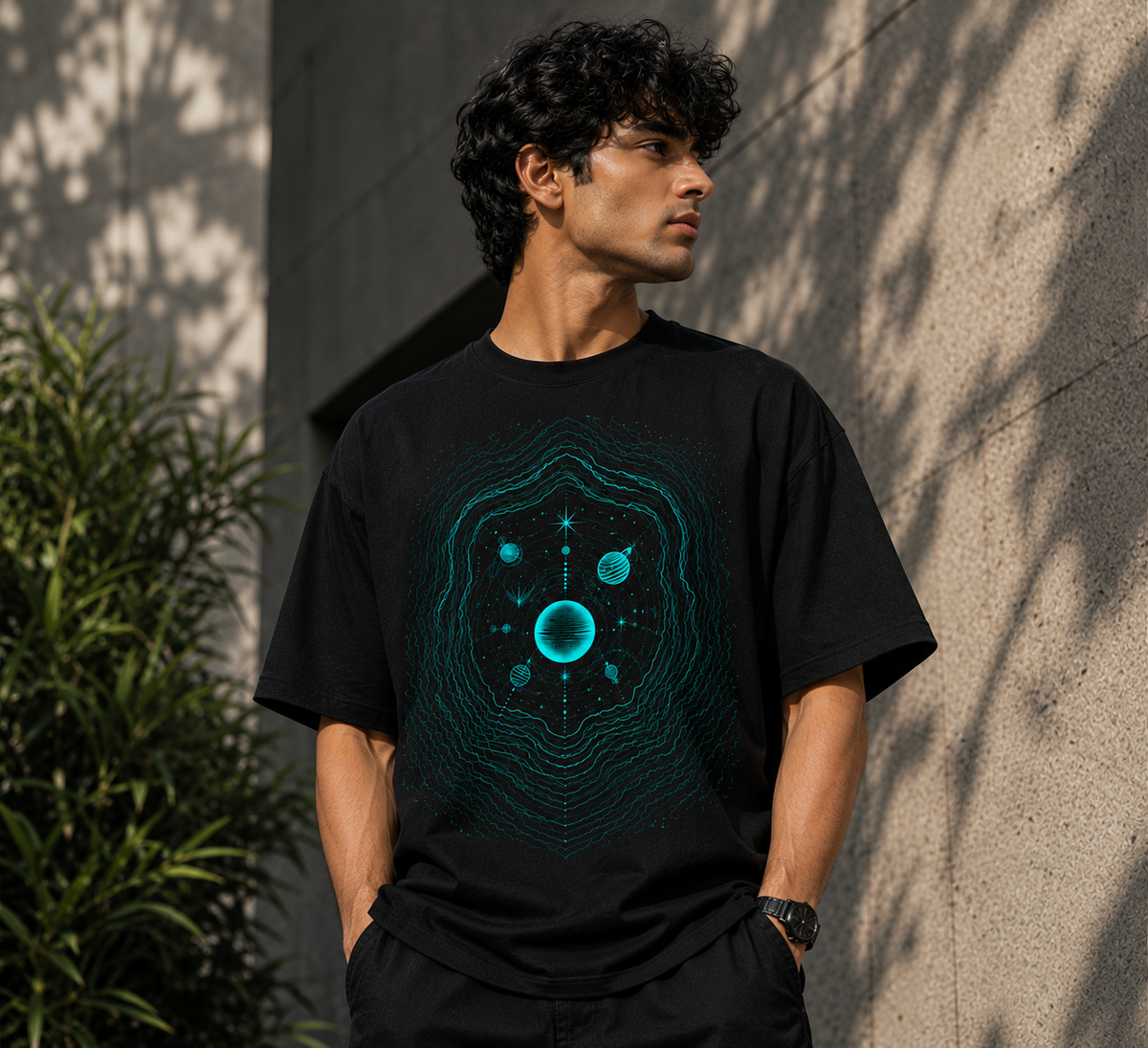 Navraas Adbhuta Cosmic Wonder Tee - flat lay
