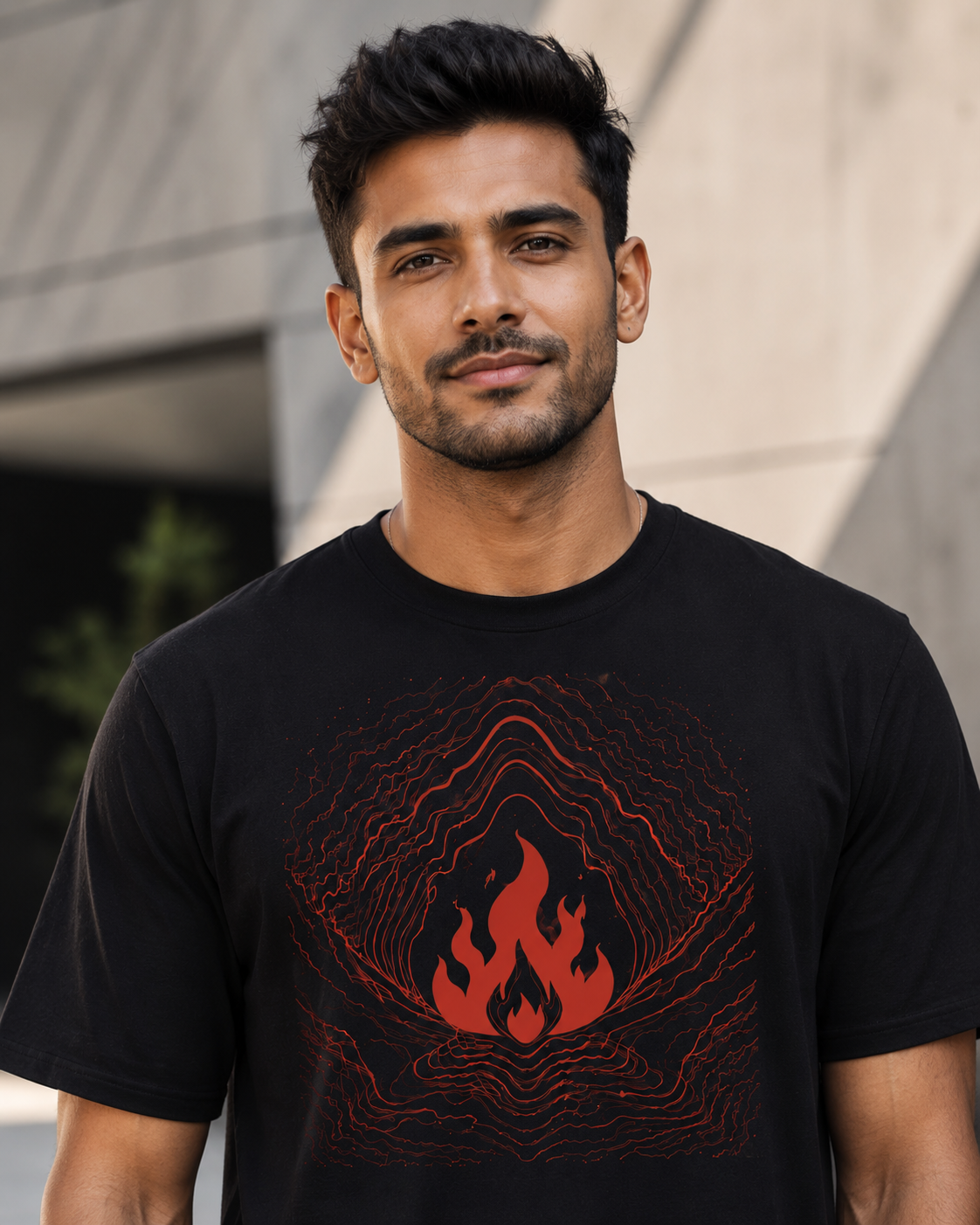 Navraas RAUDRA – Unleash the Fire Tee - model wearing