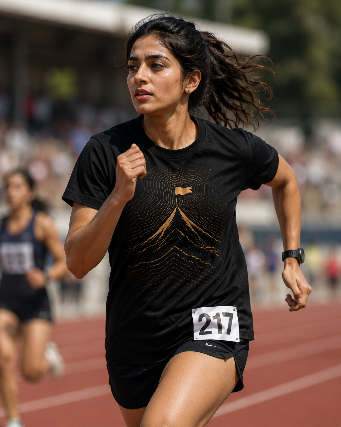 Vira Summit tee on female runner