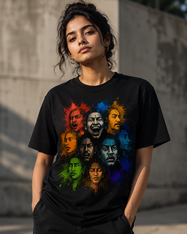 Navraas Unfiltered – Ink Splash Oversized Tee