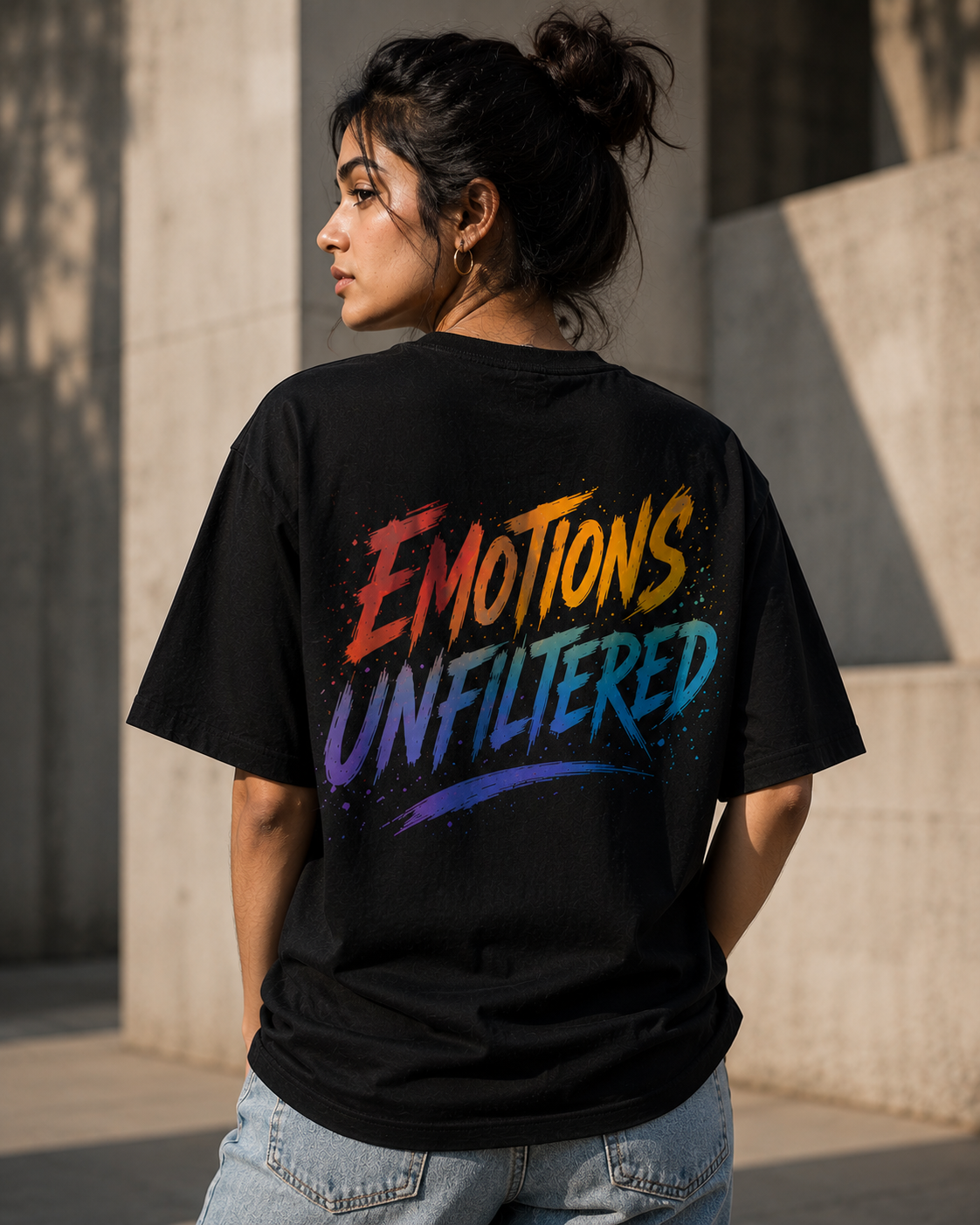 Navraas Unfiltered Ink Splash Tee - back design on model